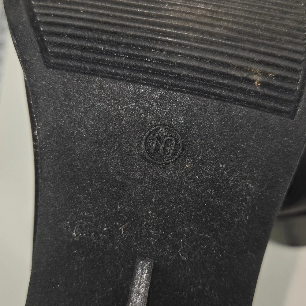Cushionaire Womens Memory Foam Chelsea Rain Boots Black Block Heel‎ Size 10